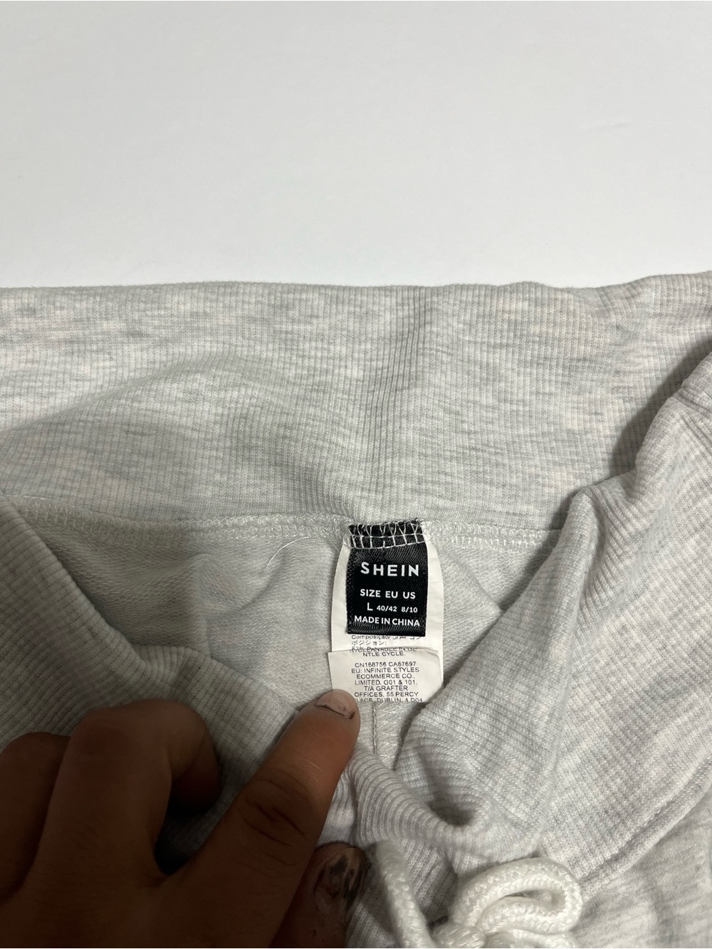 SHEIN Light Gray Ribbed Athletic Shorts
